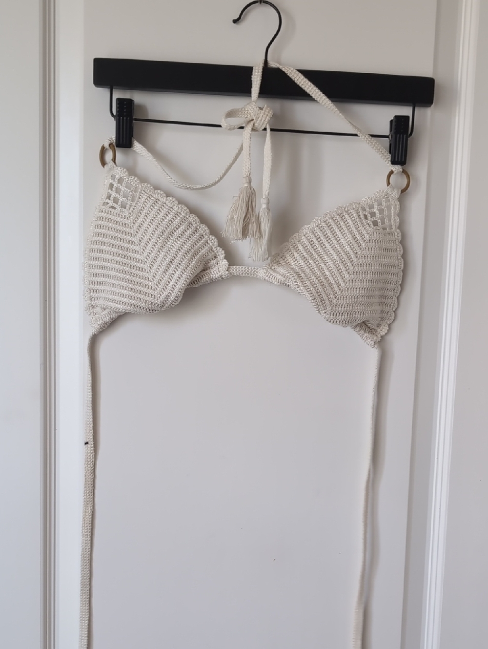 aerie Crochet Triangle Bralette - Cream